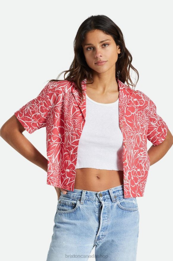 Brixton Apparel Aloha Red Women Indo Linen S/S Woven HFR00P446