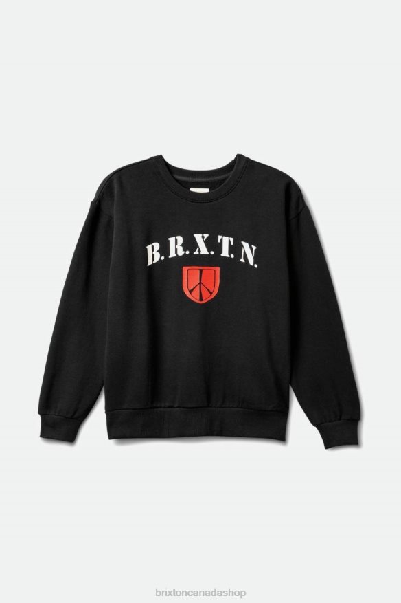 Brixton Apparel Black Women Peace Shield Crew HFR00P460