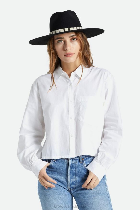 Brixton Apparel White Women Retreat L/S Woven HFR00P445
