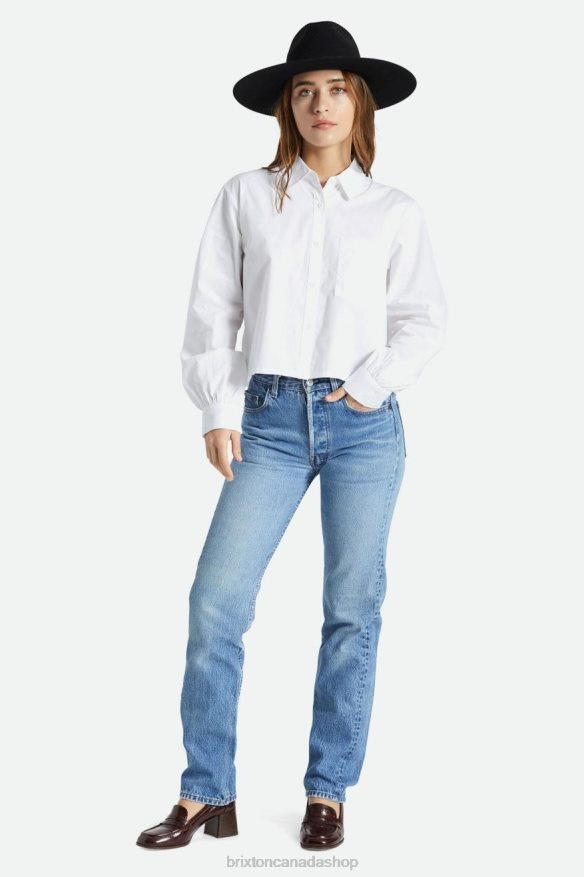 Brixton Apparel White Women Retreat L/S Woven HFR00P445